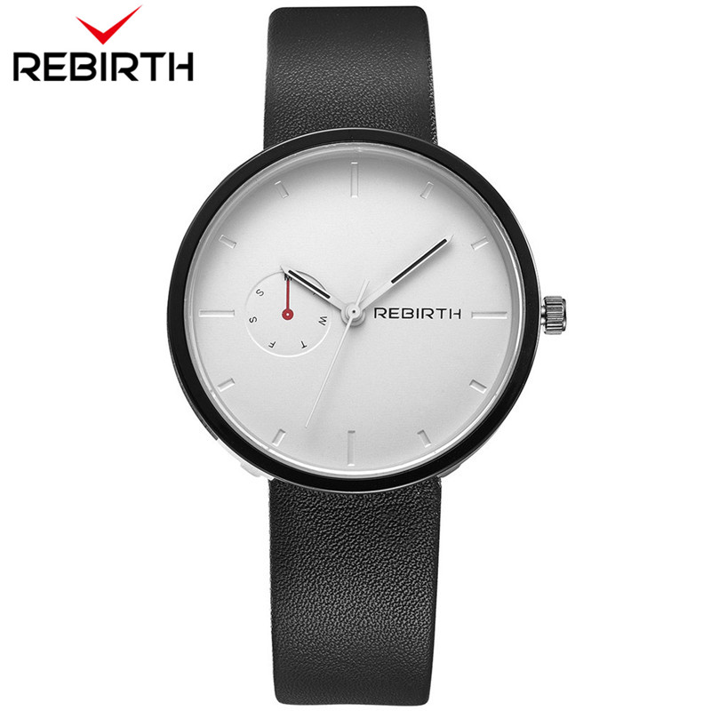 Leather Watch Band Men - Часы Reborn кварцевые для мужчин и