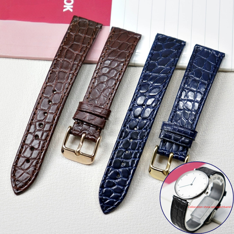 Cartier Watch Santos - Тонкий ремешок из натуральной кожи крокодила