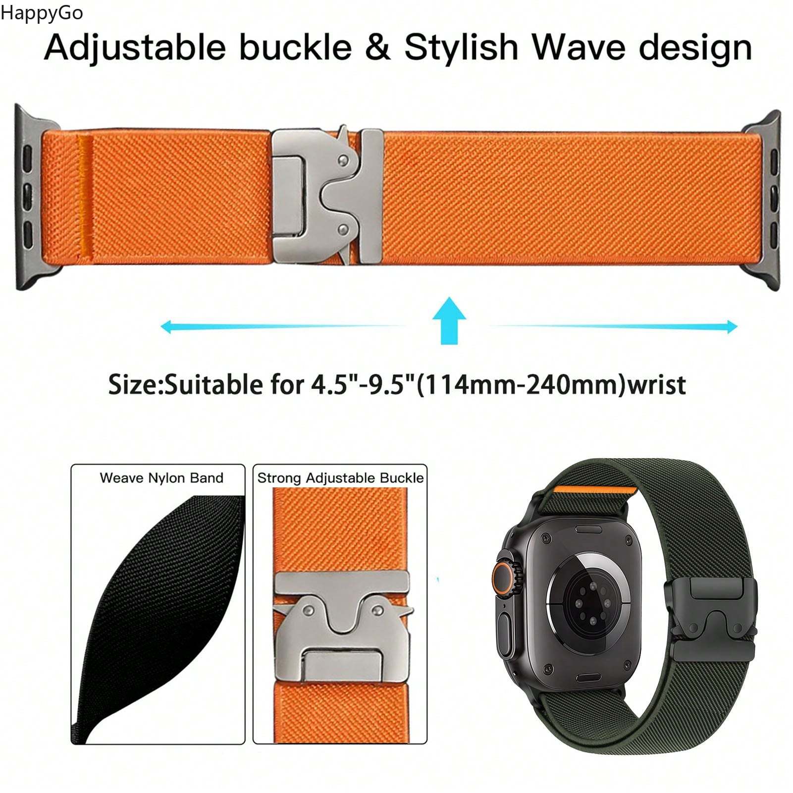 Parachute Strap Elastic - Широкий эластичный нейлоновый ремешок для часов