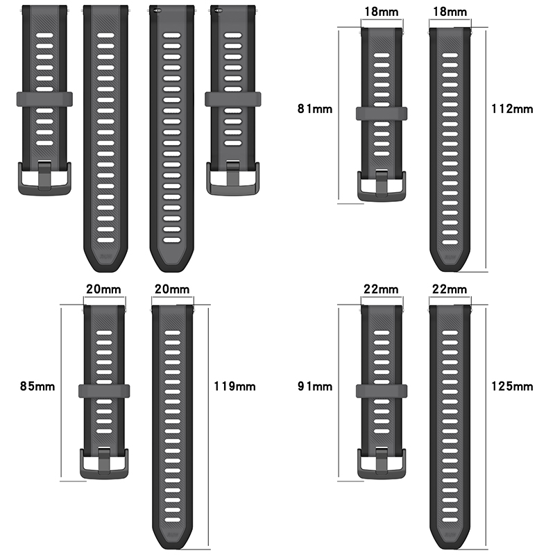 Силиконовый ремешок с текстуро – обзор и цена Silicone Watch Band 22Mm