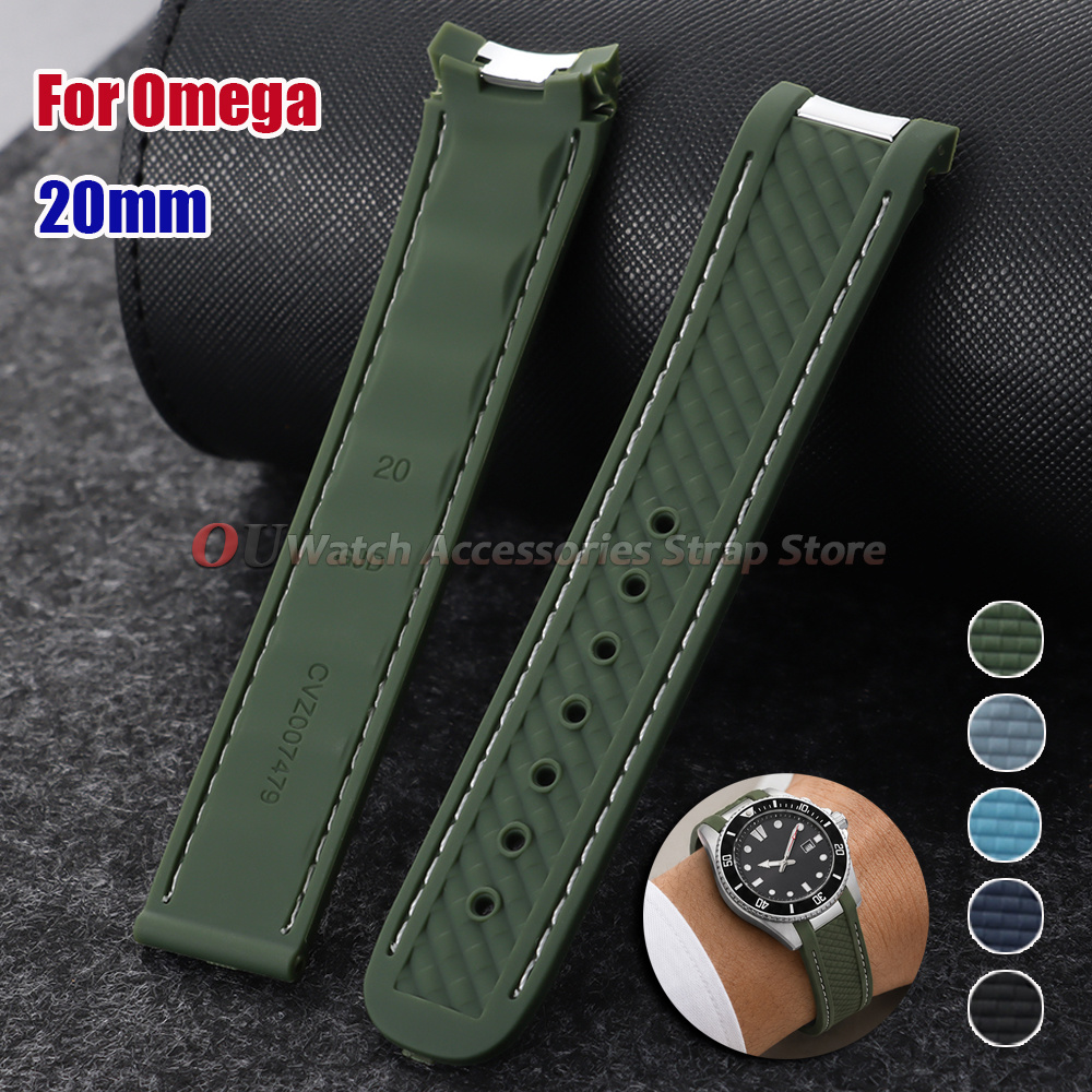 Изогнутый силиконовый ремешок  – обзор и цена Omega Watch Seamaster